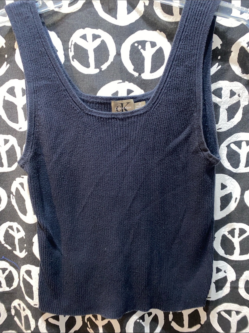 Calvin Klein  Black Ribbed Cotton TankSZ M